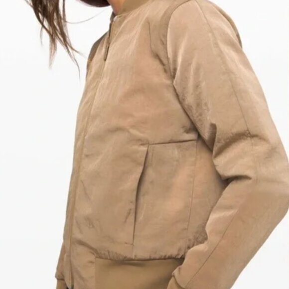 Reversible Lululemon Non-Stop Bomber Jacket brown/gold - Picture 3 of 9